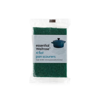 Waitrose Essential Flat Pan Scourers x 4