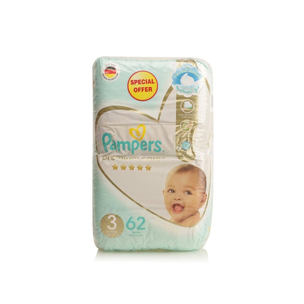 Buy Pampers Premium Care nappies 62x2 in UAE