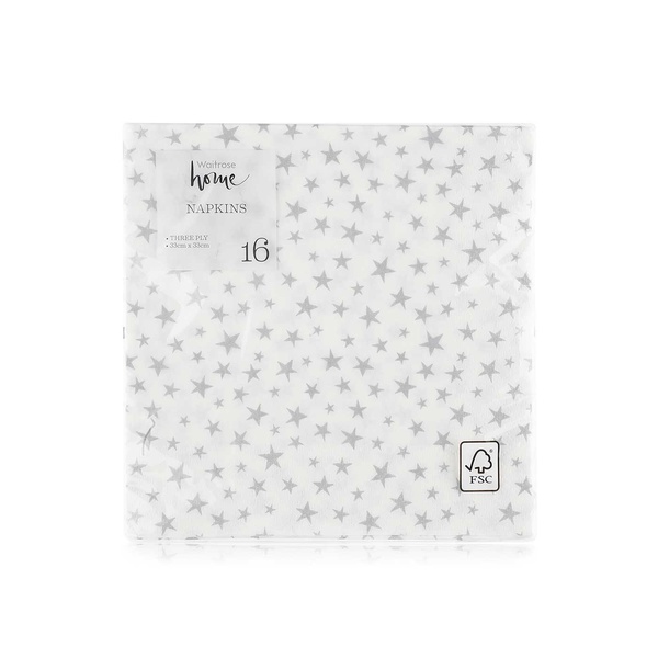 Buy Waitrose Home star print paper napkins 16x33cm in UAE