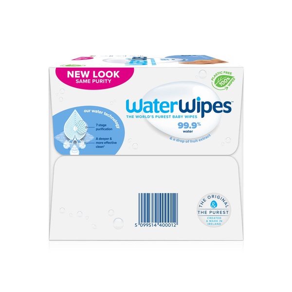 Waterwipes Original Plastic Free Baby Wipes, 720 Wet Wipes (12 Packs), 99.9% Water Based Wet Wipes & Unscented for Sensitive Skin
