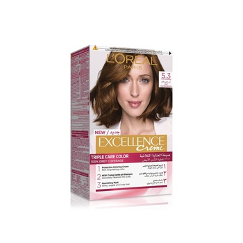 L'oreal Paris Excellence Creme Permanent Hair Colour 5.3 Light Golden Brown
