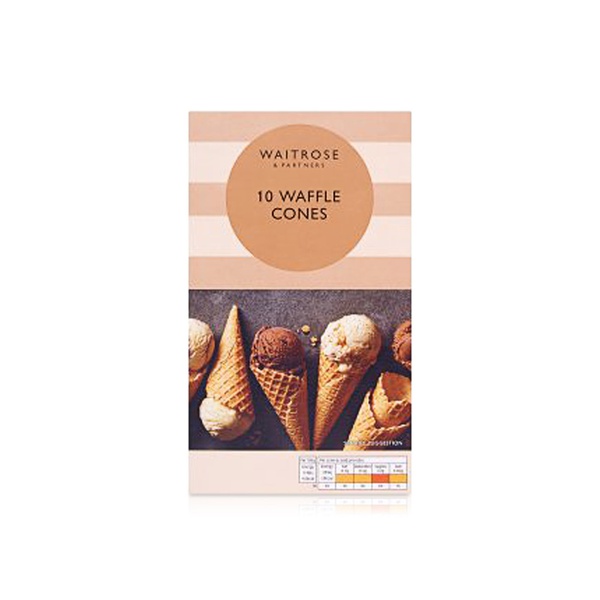 Waitrose Waffle Ice Cream Cones 75g 10s