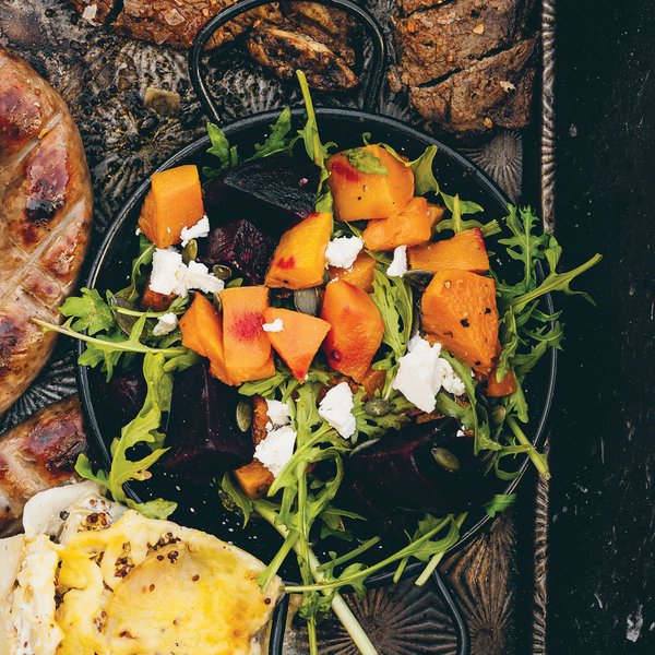Rocket, feta, butternut and beetroot salad