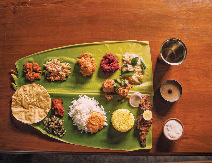 The traditional lunch on a banana leaf is always served in a particular order and there's a specific order in which this meal must be eaten