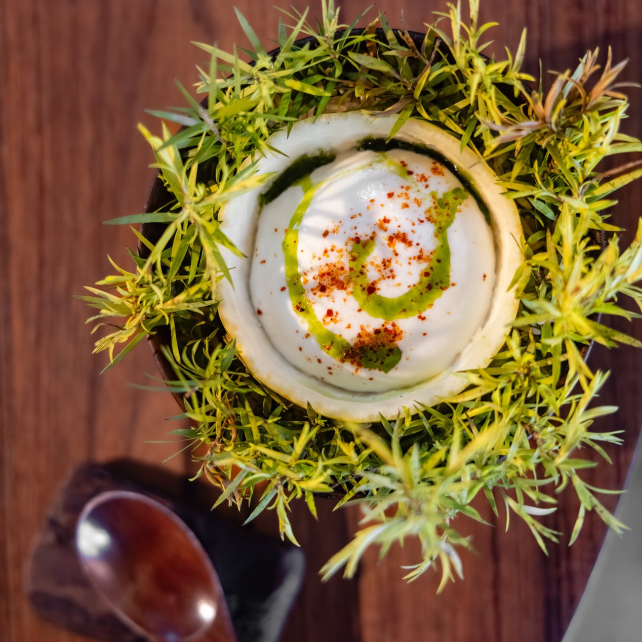 Nimbu san, a palate cleanser with flashes of creamy, tart, salty and sweet flavours