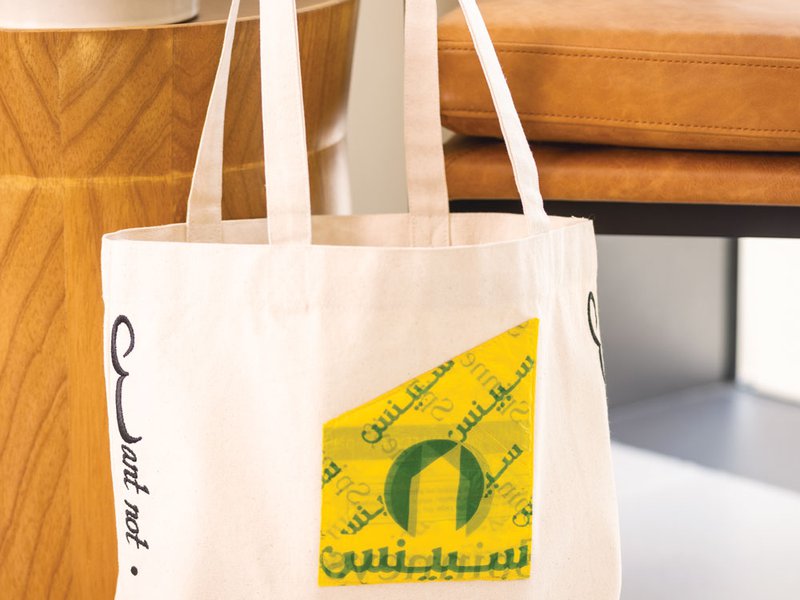 Christine Peahead | Spinneys tote bag is available in select stores | Upcyled products offered by PEAHEAD.eco