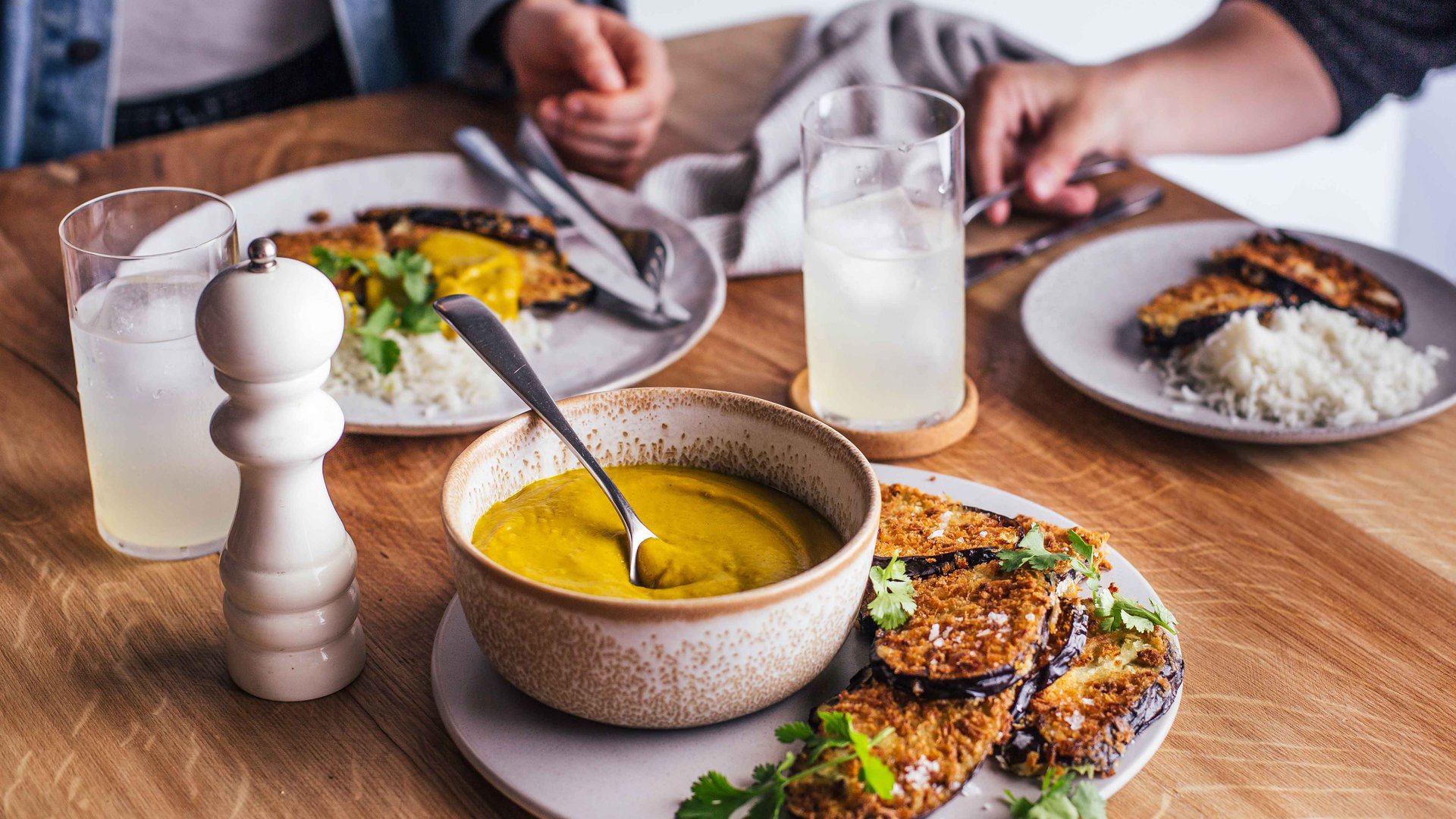 Aubergine katsu curry
