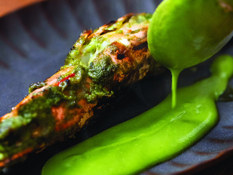 Tiger prawn with za’atar verde │ Charred local cabbage with labneh │ Labneh with ghaf honey