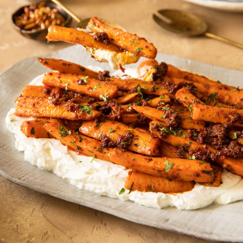 Omayah Atassi&#x27;s Aleppo pepper roasted carrots with labneh
