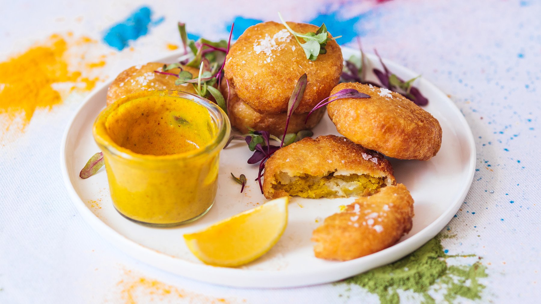 أقراص بطاطا مع لبن بالتمر الهندي