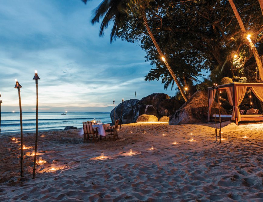 Enjoy a romantic dinner on the beach