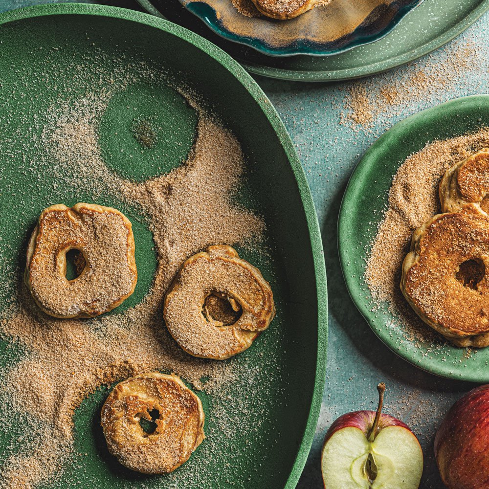 Healthy apple doughnut pancakes