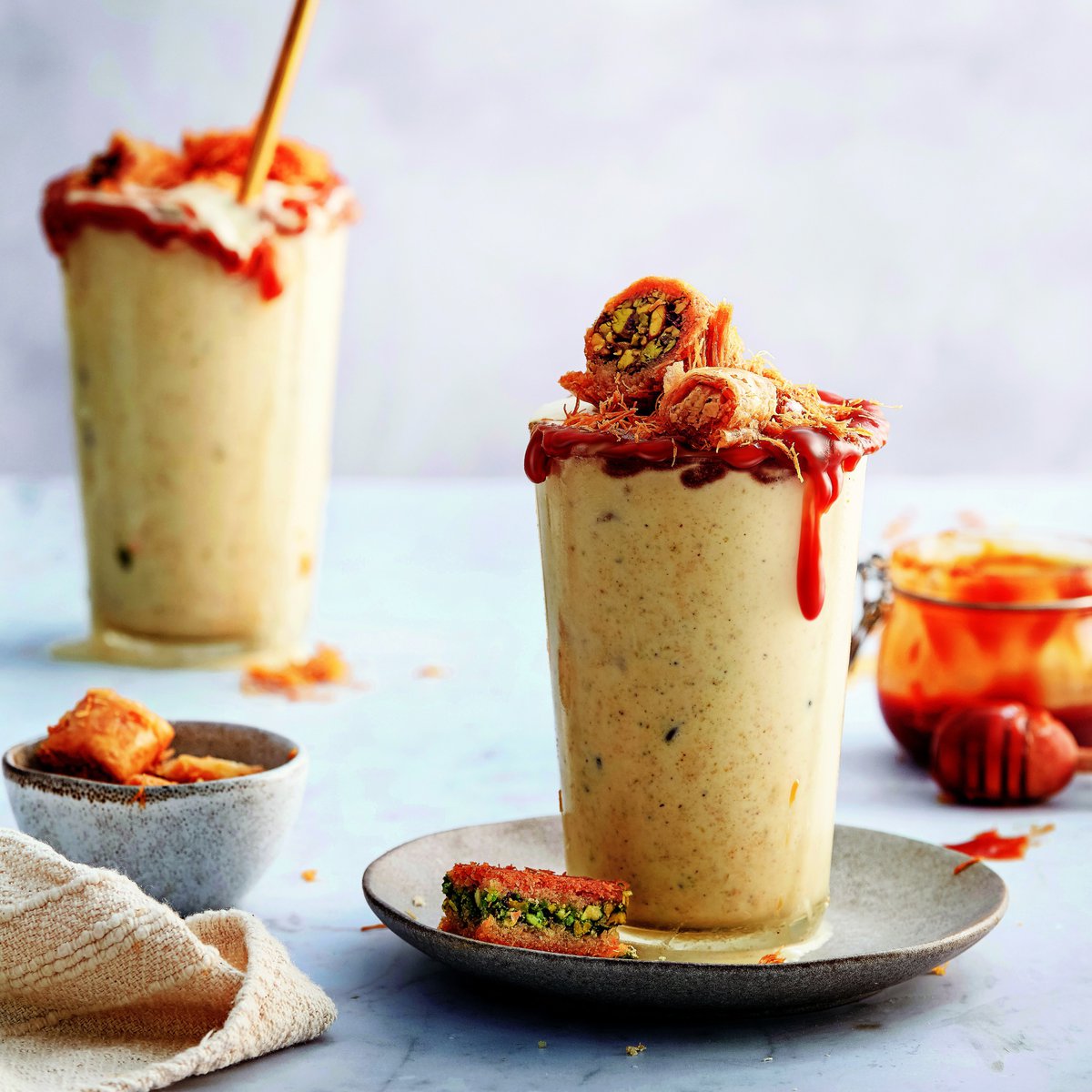 Baklava and burnt honey milkshake
