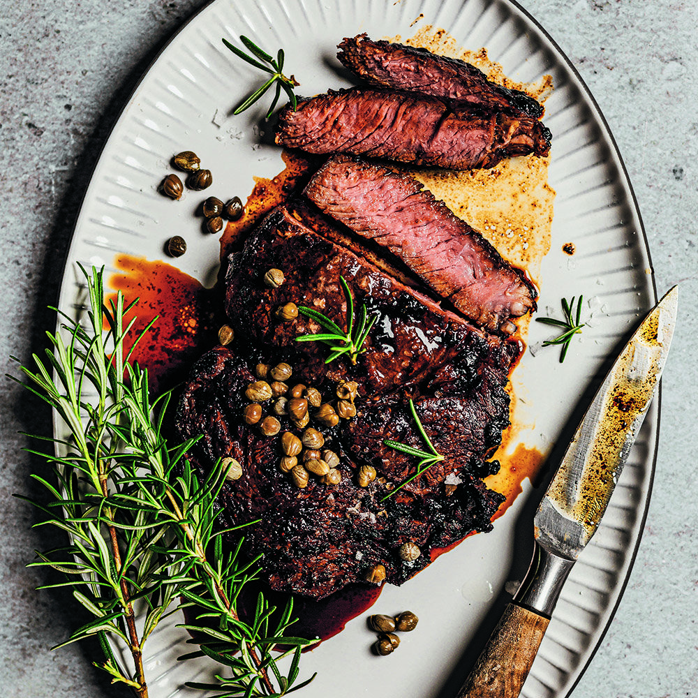 شرائح ستيك منقوعة بالخلّ البلسمي