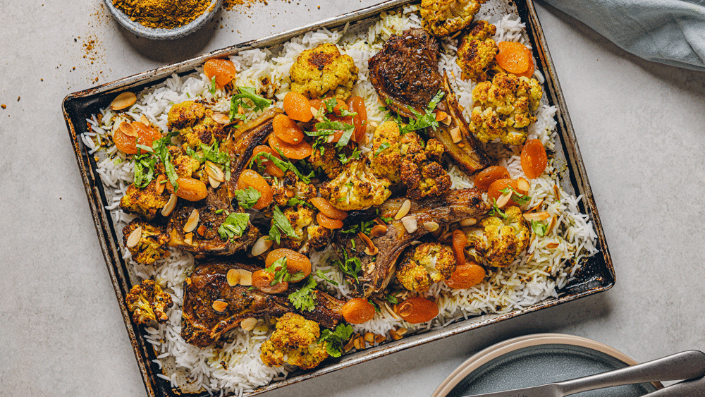 Lamb biryani traybake