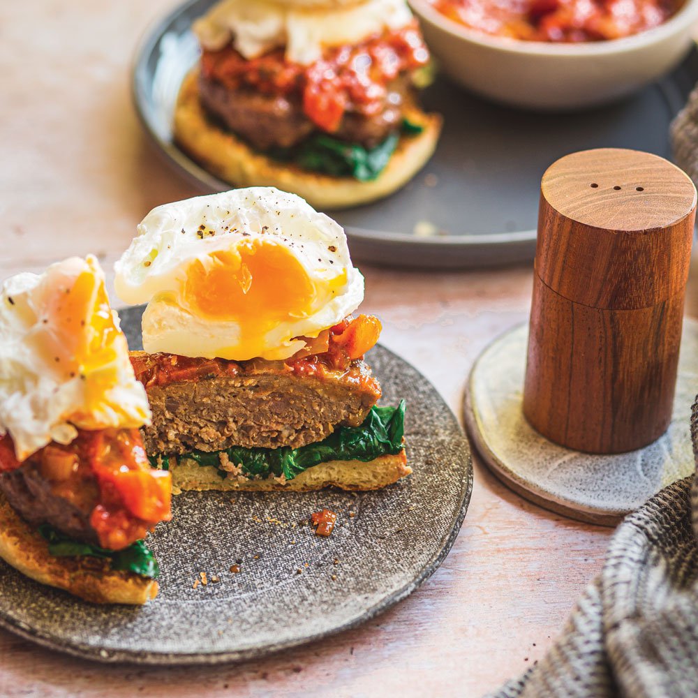 Boerewors and chakalaka eggs Benedict