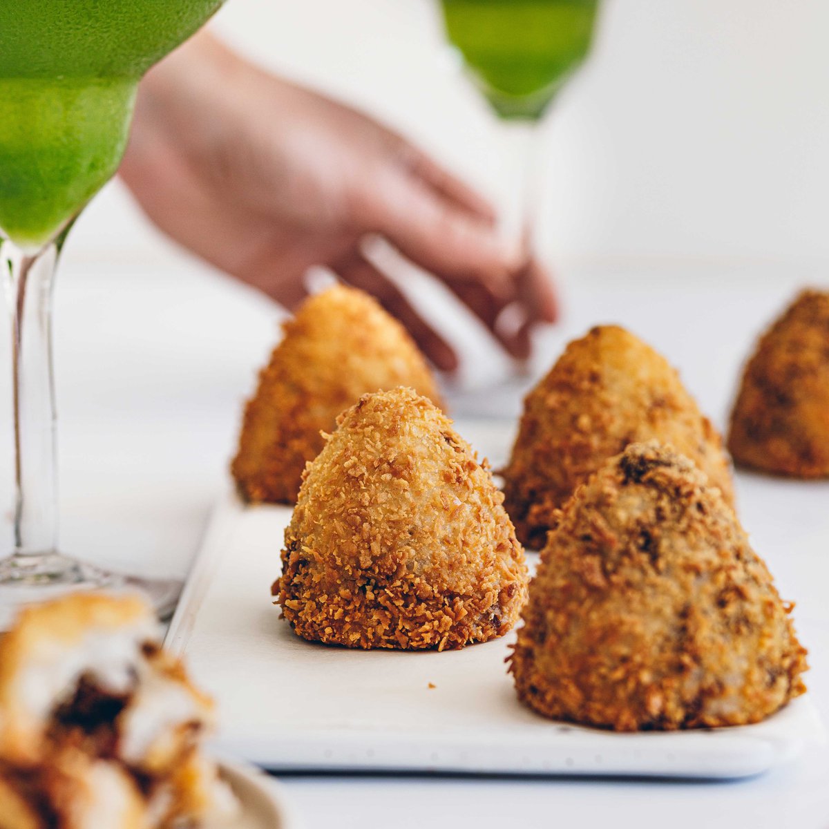 Arancini with caponata