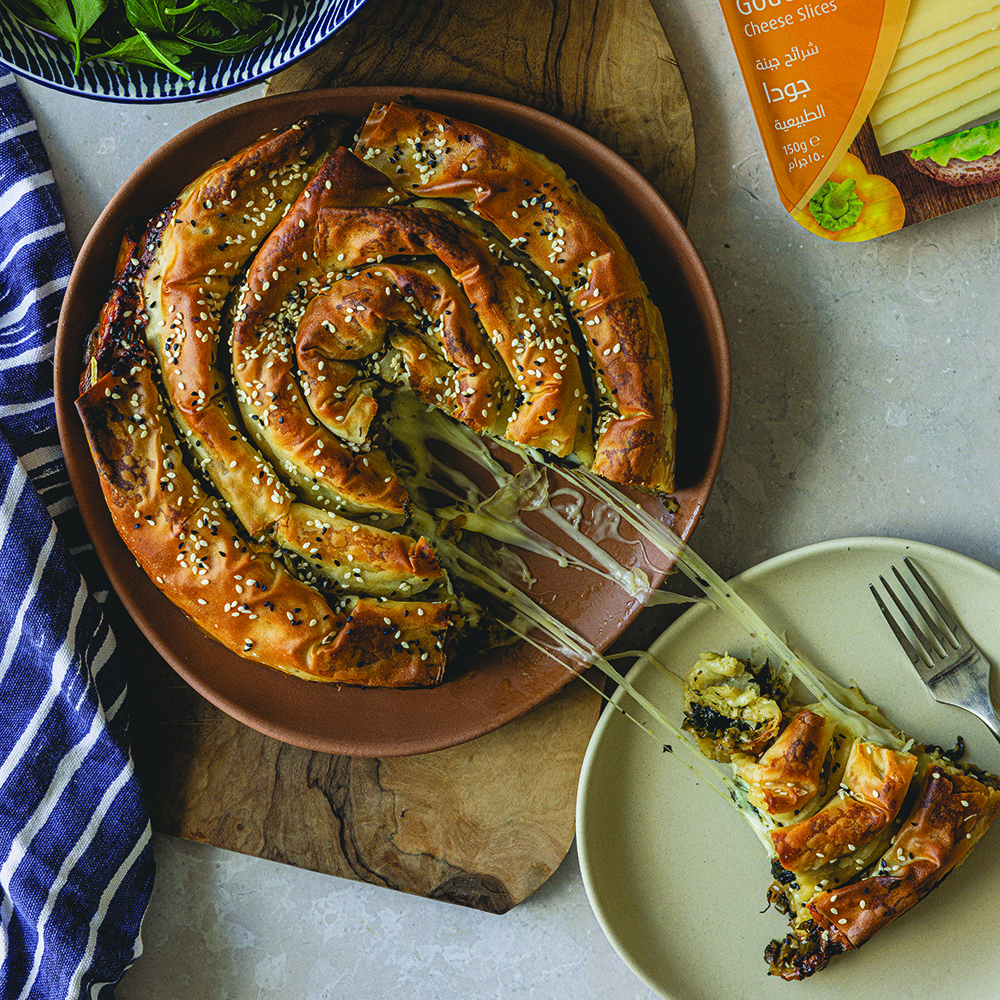 برك بالبروكولي والسبانخ وجبنة جودا