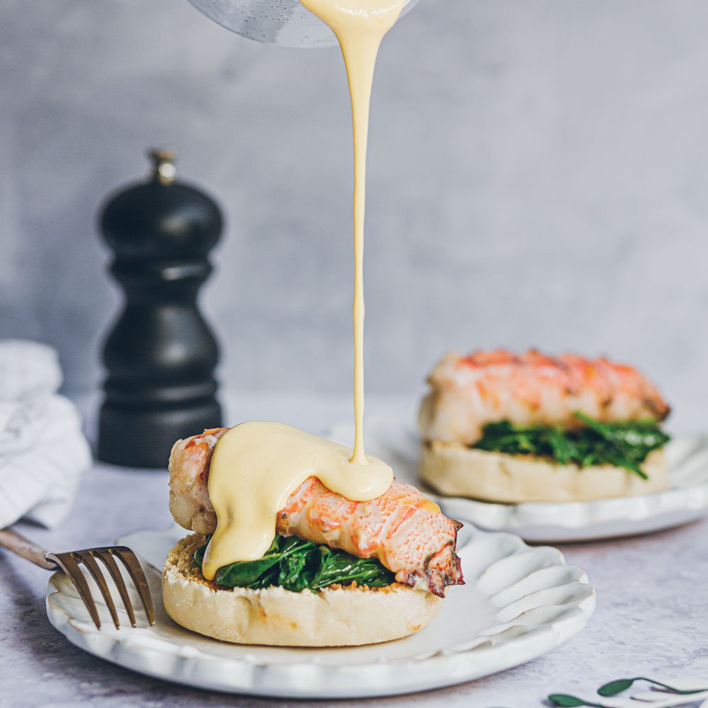 Butter-poached lobster Benedict