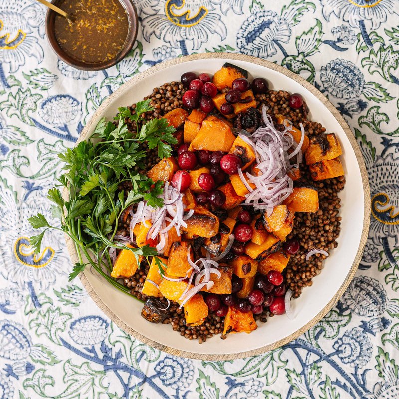 Pumpkin and sorghum salad