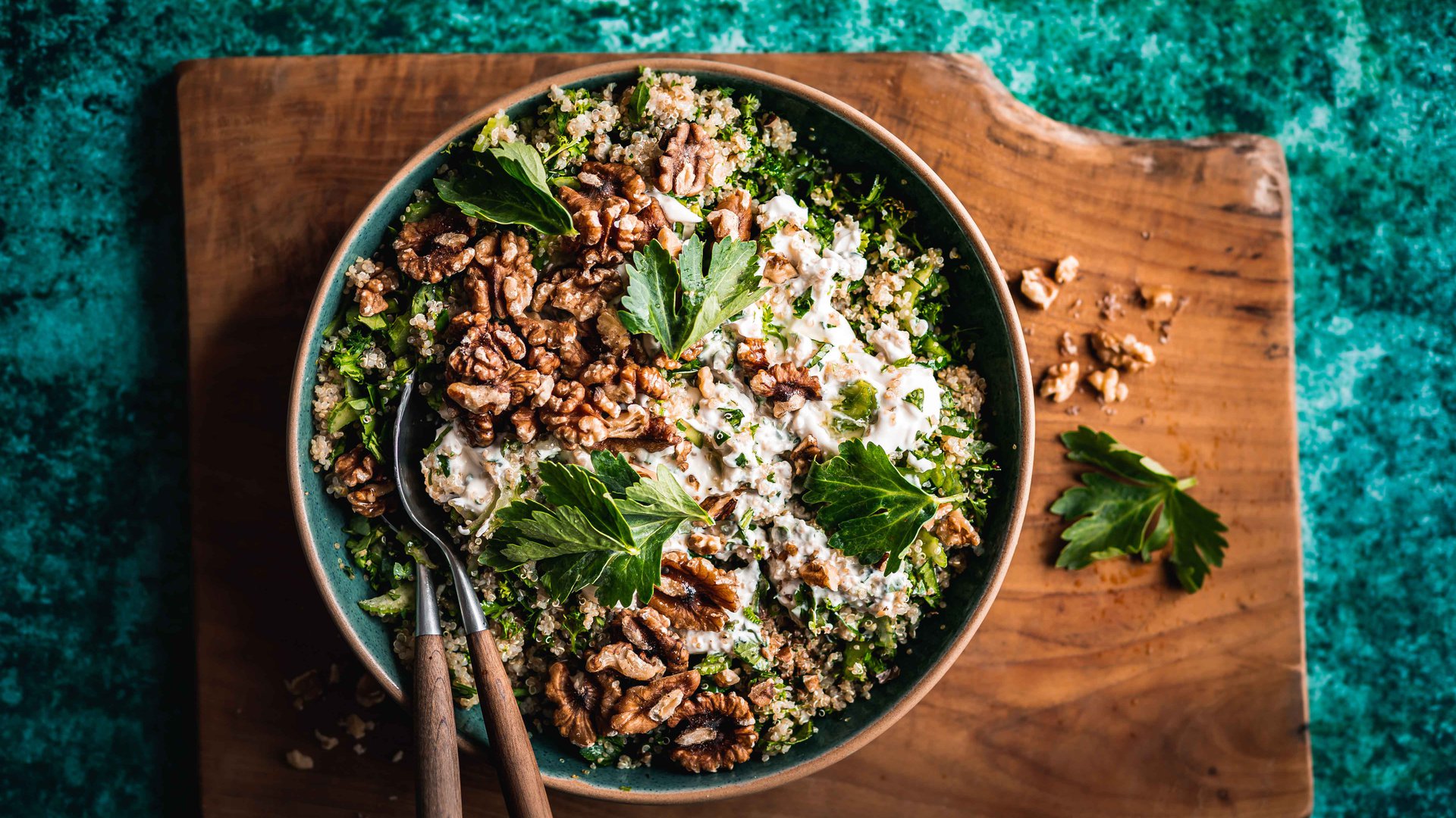 Celery leaf tabbouleh
