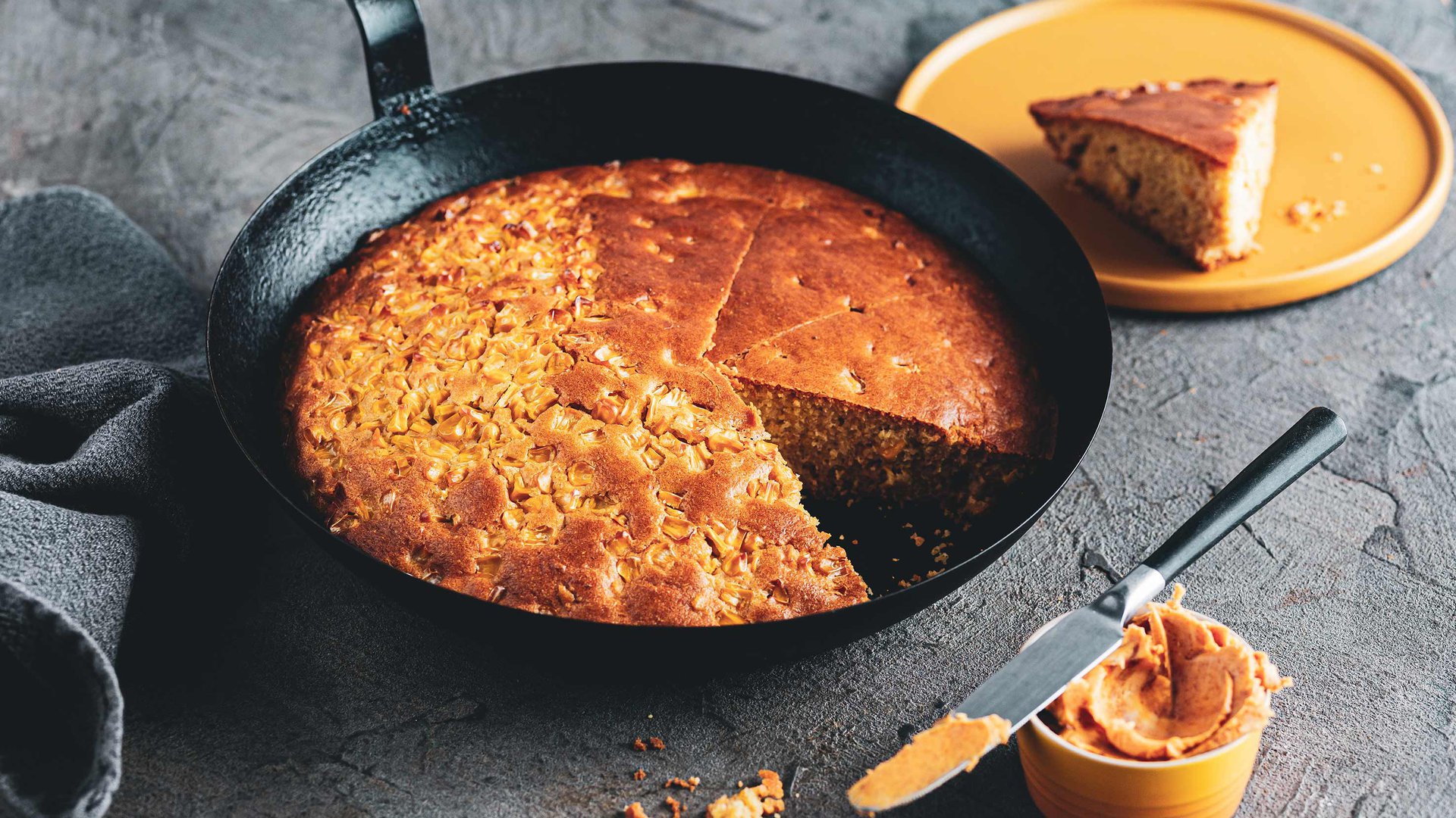 Cornbread on the grill with smoky paprika butter