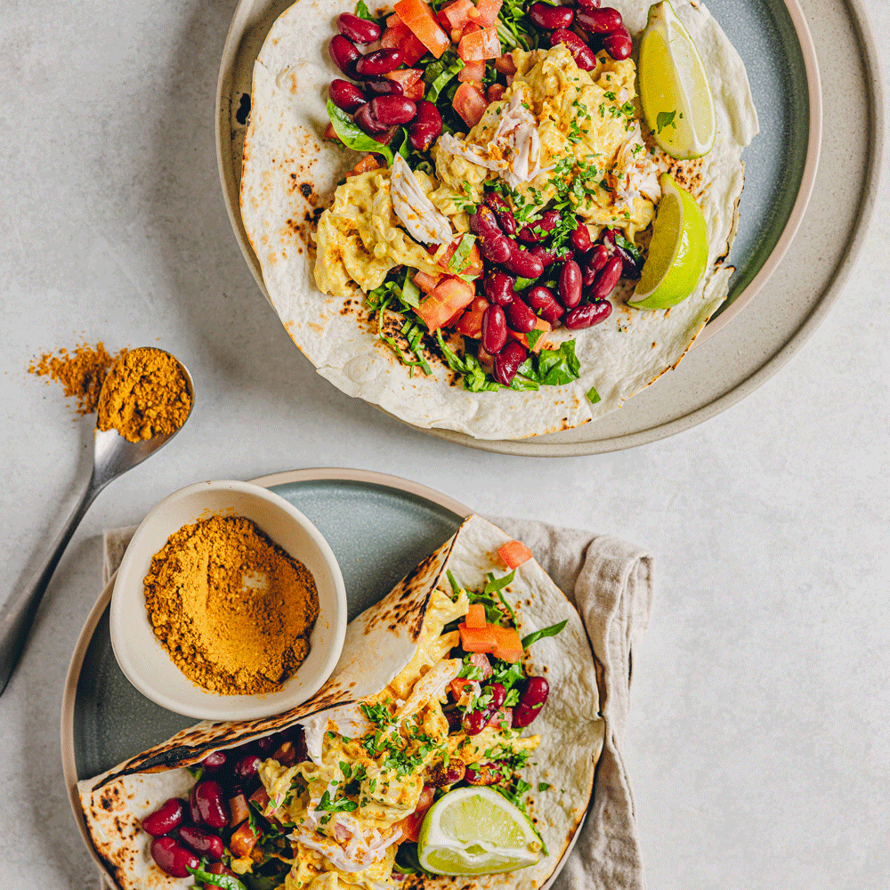 Chicken masala curry burritos