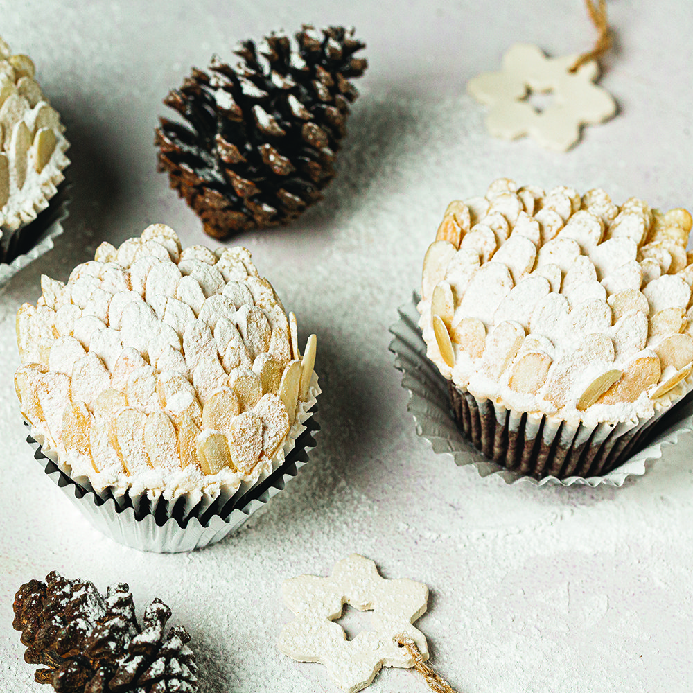 كيكات شوكولاتة على شكل أكواز صنوبر