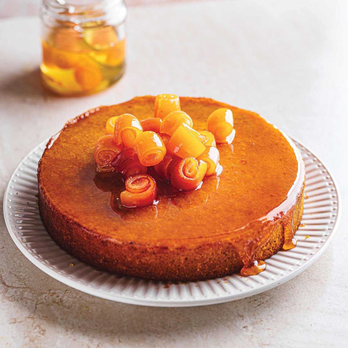 ClemenGold cake with orange blossom syrup