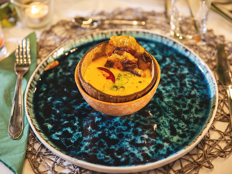 حساء جوز الهند والجزر