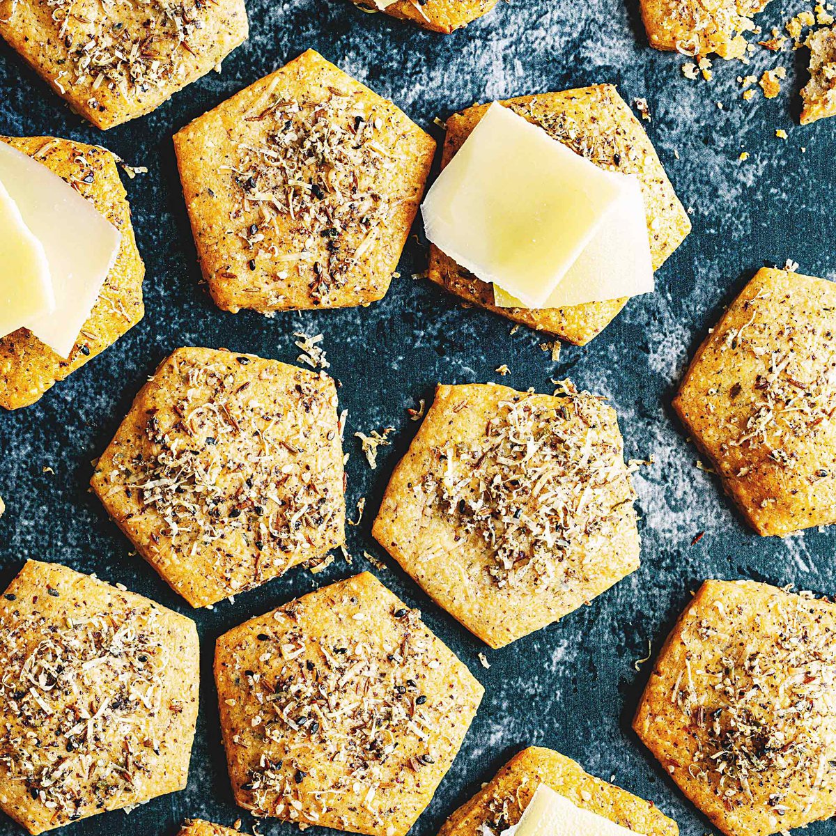 Comte and zaatar biscuits