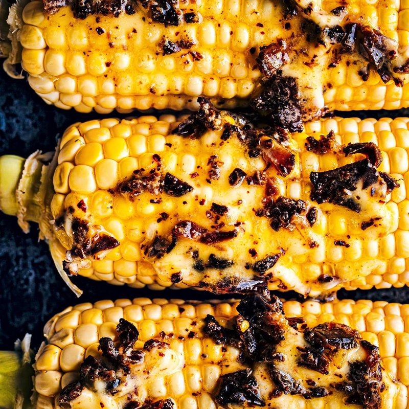 Corn on the cob with biltong butter