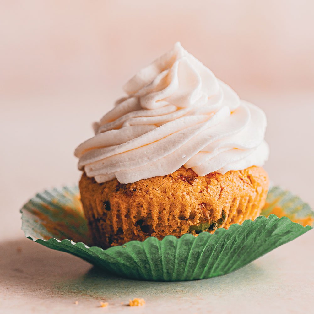 Courgette, pea and lime cupcakes
