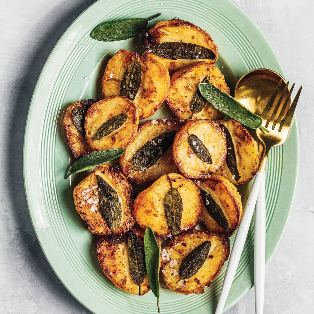 Crispy sage and lemon roasted potatoes