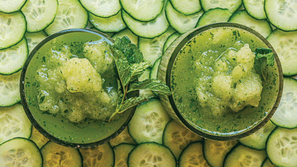 Cucumber and green apple slushie