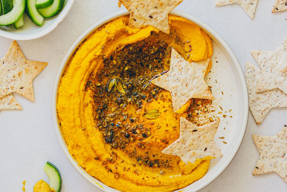 Cucumber moons, pita stars and carrot hummus recipe - Spinneys UAE