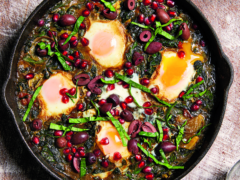 Dina and her maternal grandmother, Bibi | Spinach and coconut shakshuka | Dina among the palms at Birkat Al Mouz