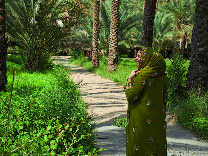 Dina and her maternal grandmother, Bibi | Spinach and coconut shakshuka | Dina among the palms at Birkat Al Mouz
