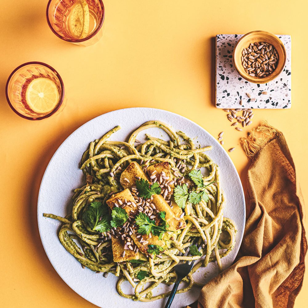 Preserved lemon and halloumi pasta