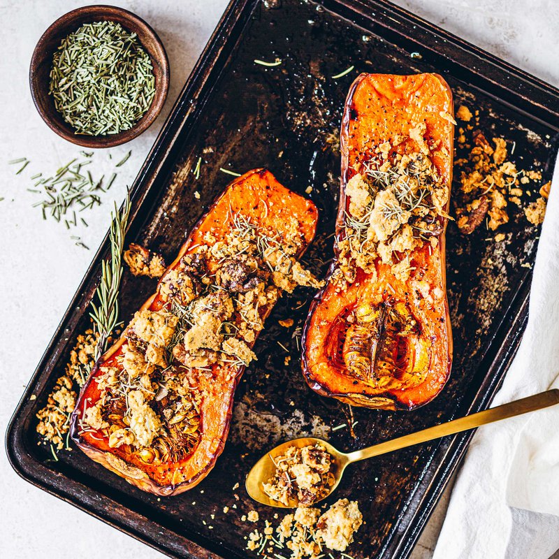 Roasted butternut with rosemary and pecan crumble
