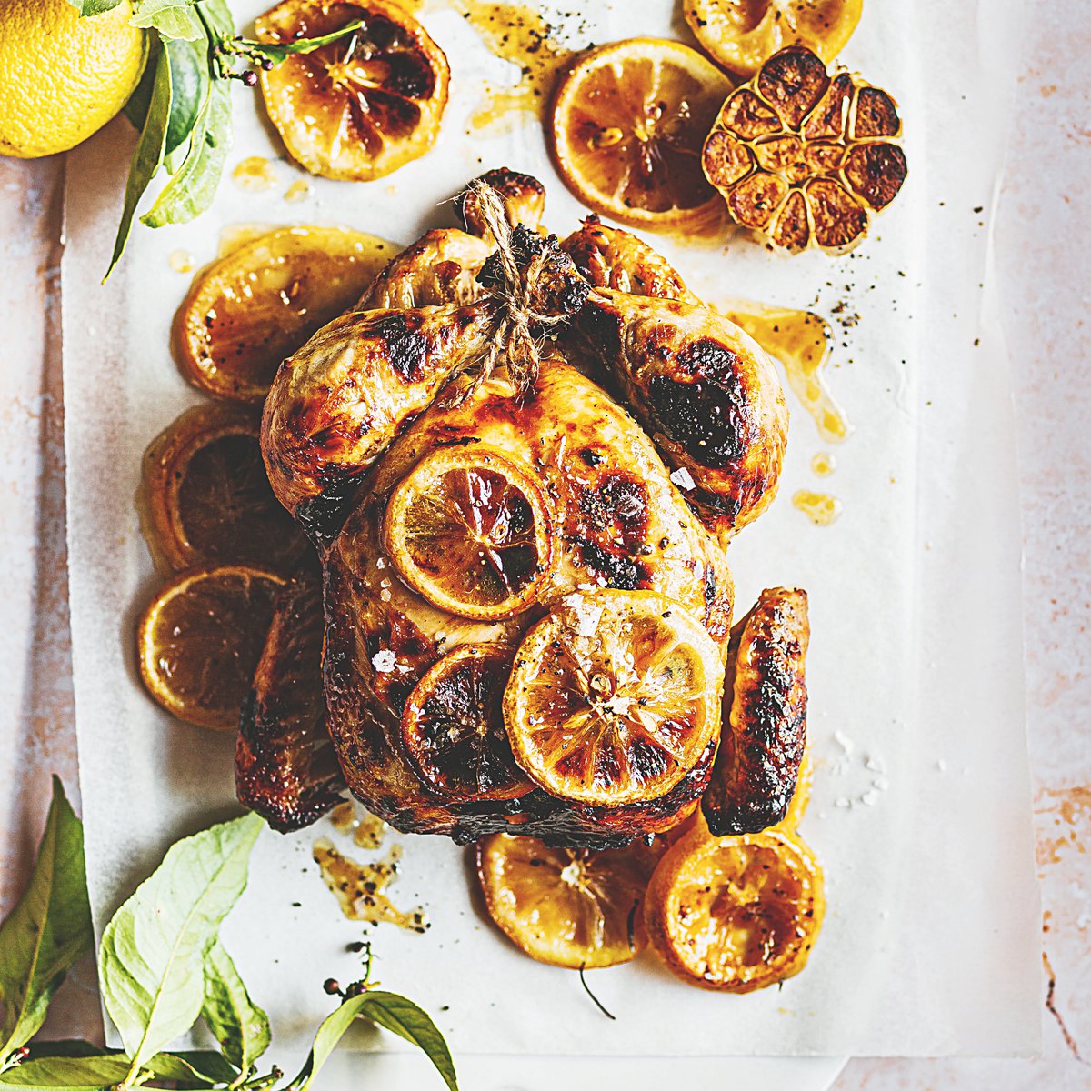 Lemon-brined roast chicken