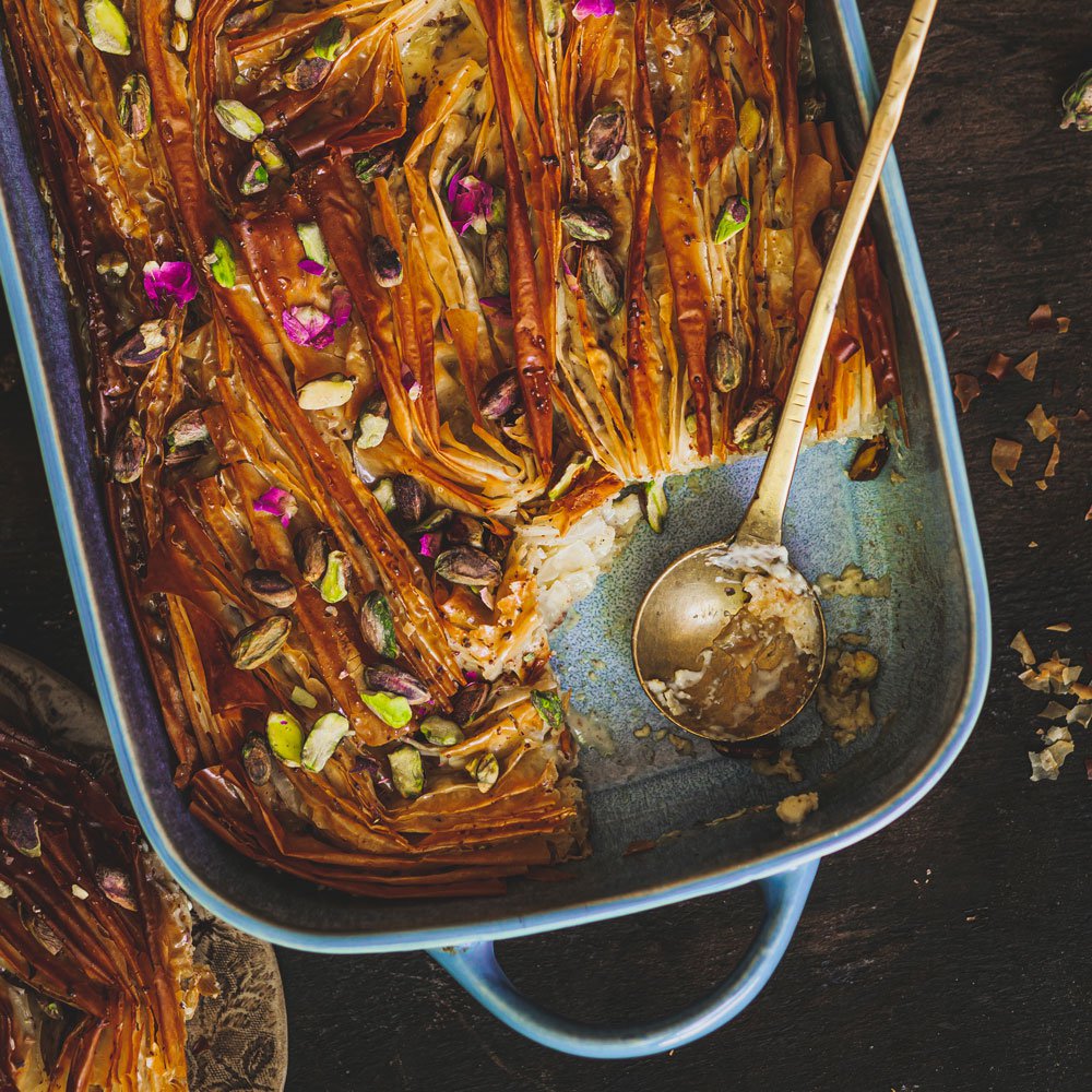 Egyptian cinnamon and rose pudding