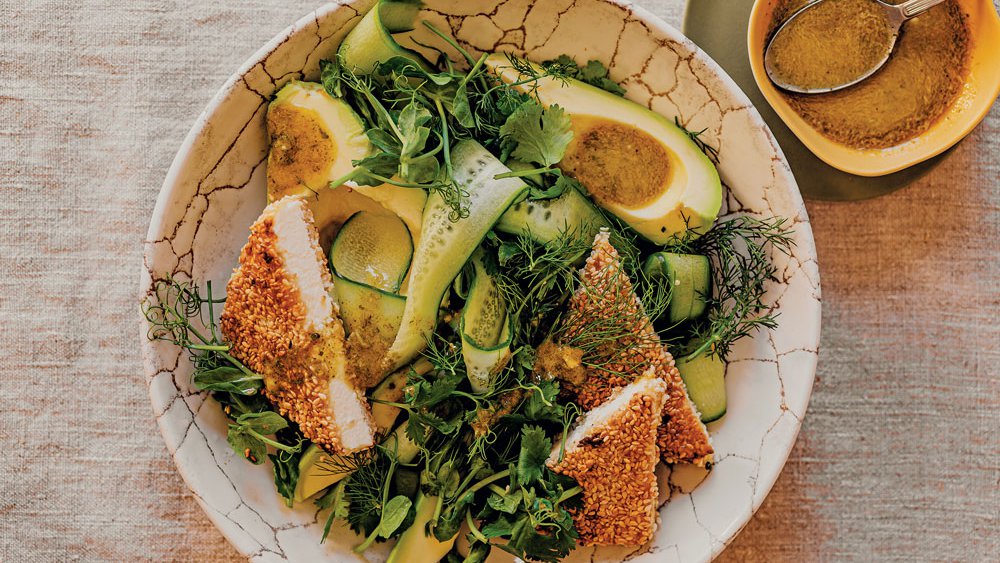 Egyptian feta and avocado salad