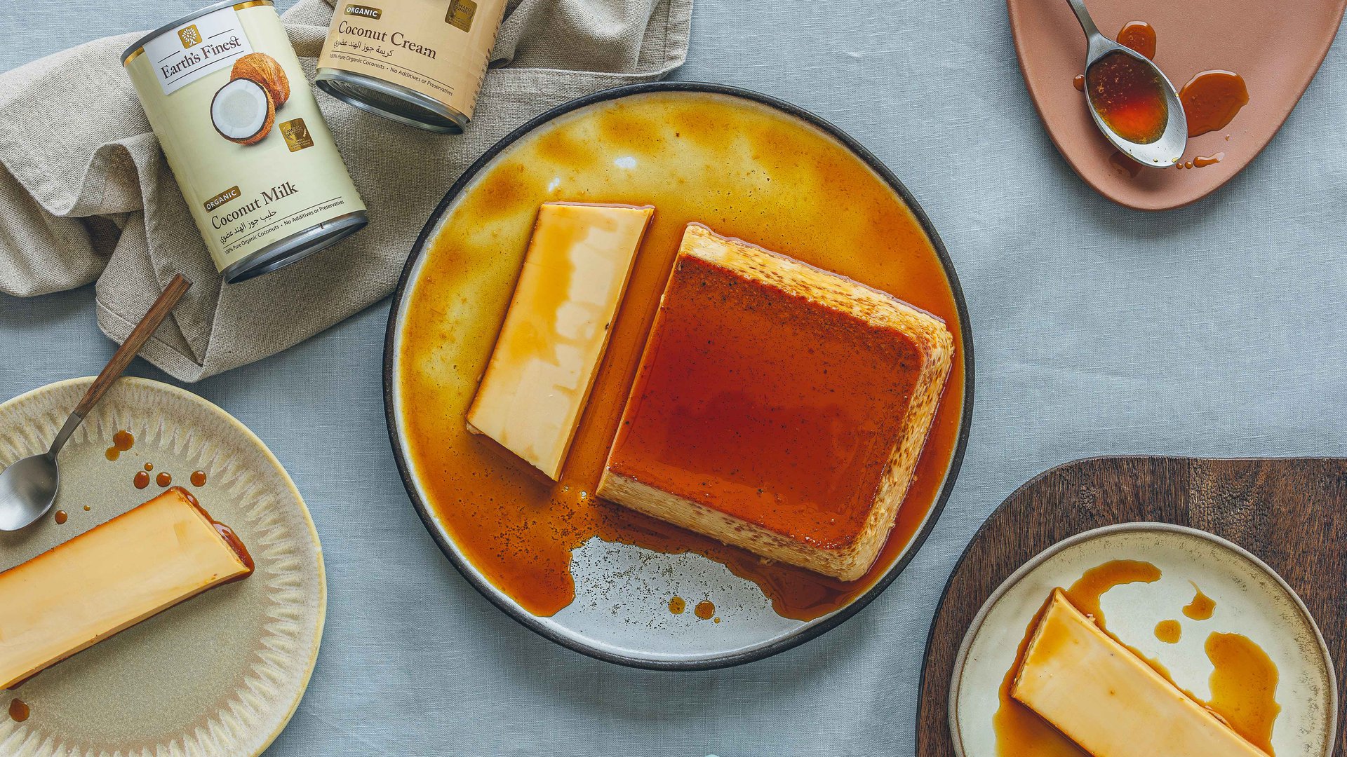 Lychee coconut flan