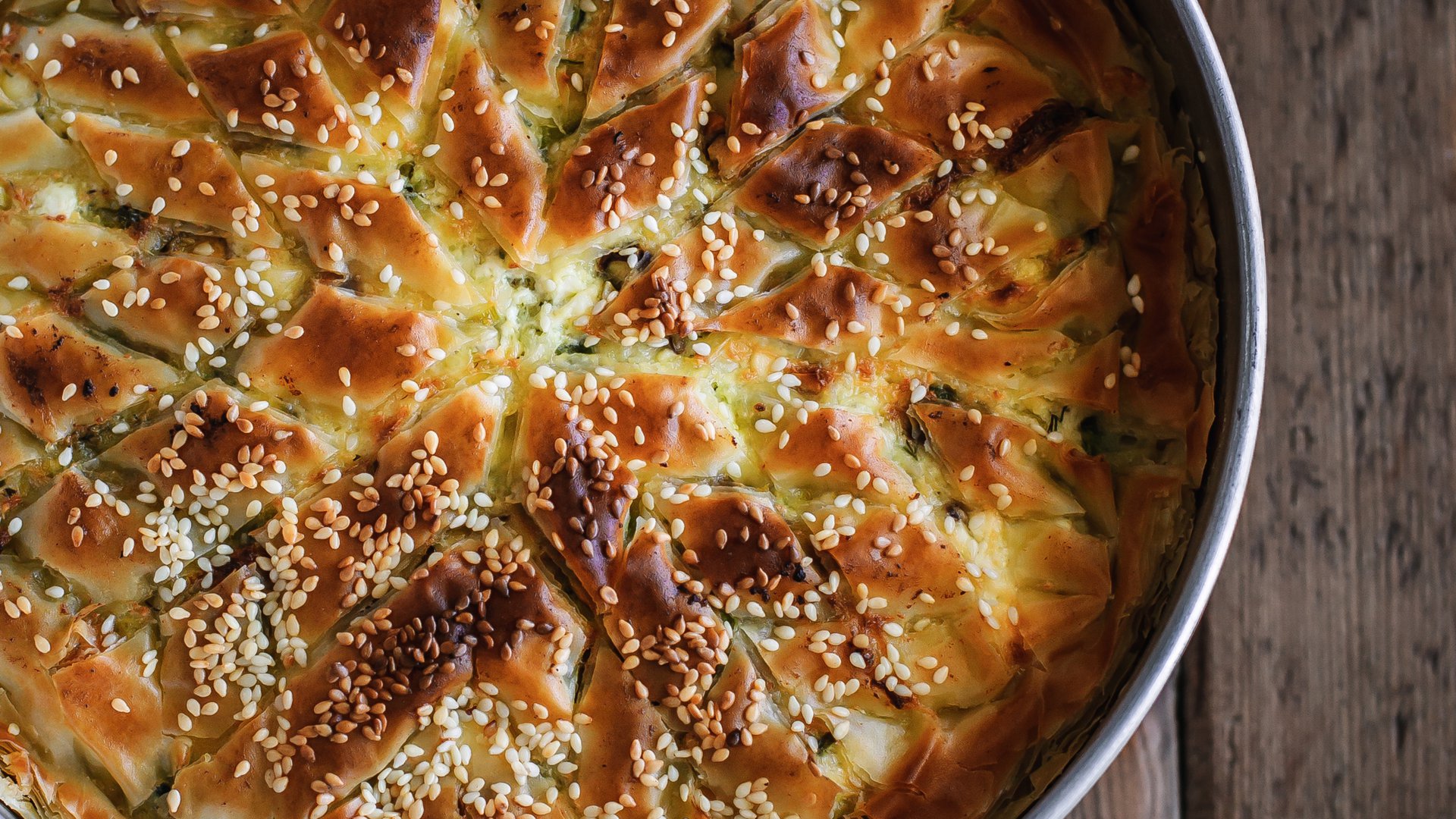 بقلاوة مع جبن الفيتا والكوسا