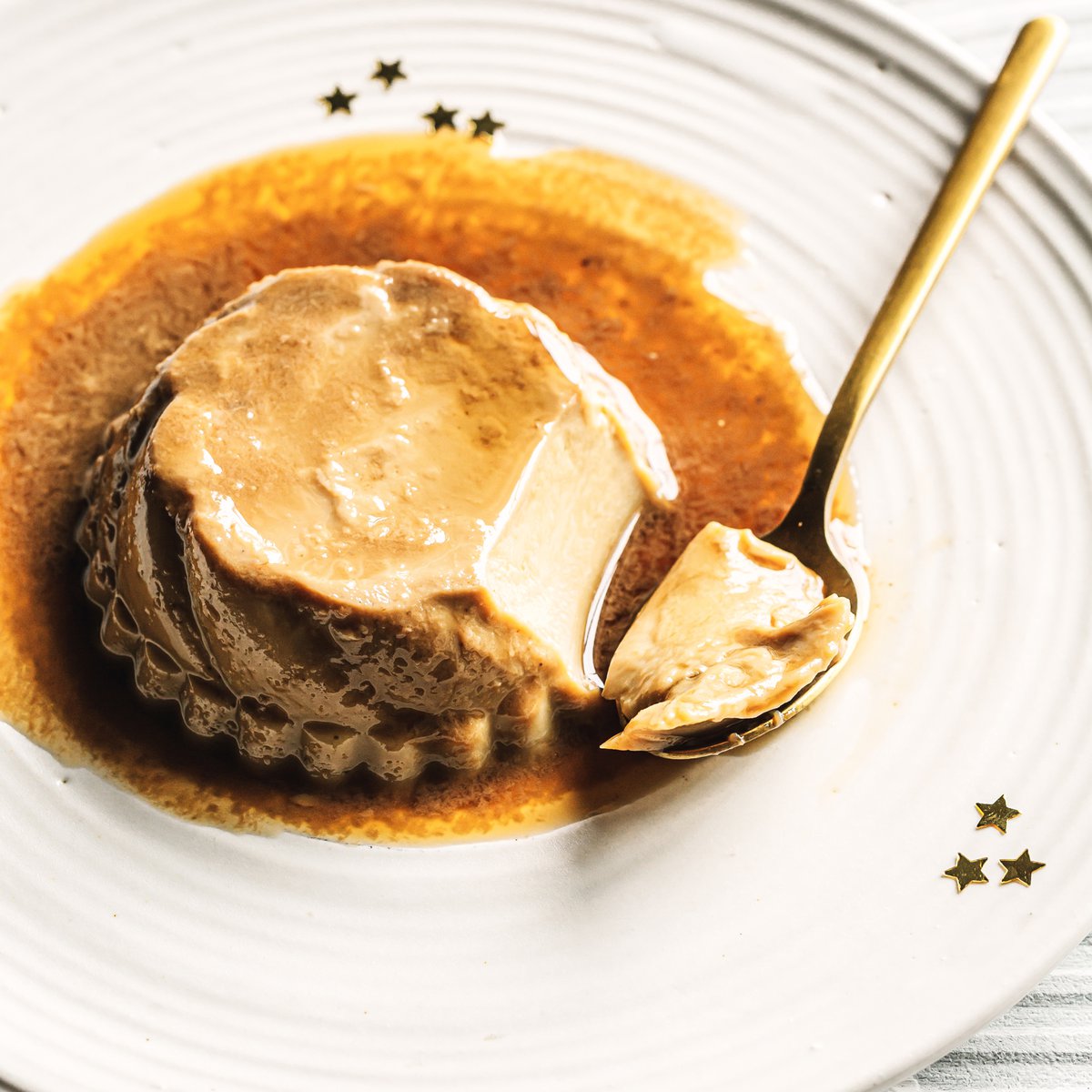 Filipino espresso and condensed milk flan