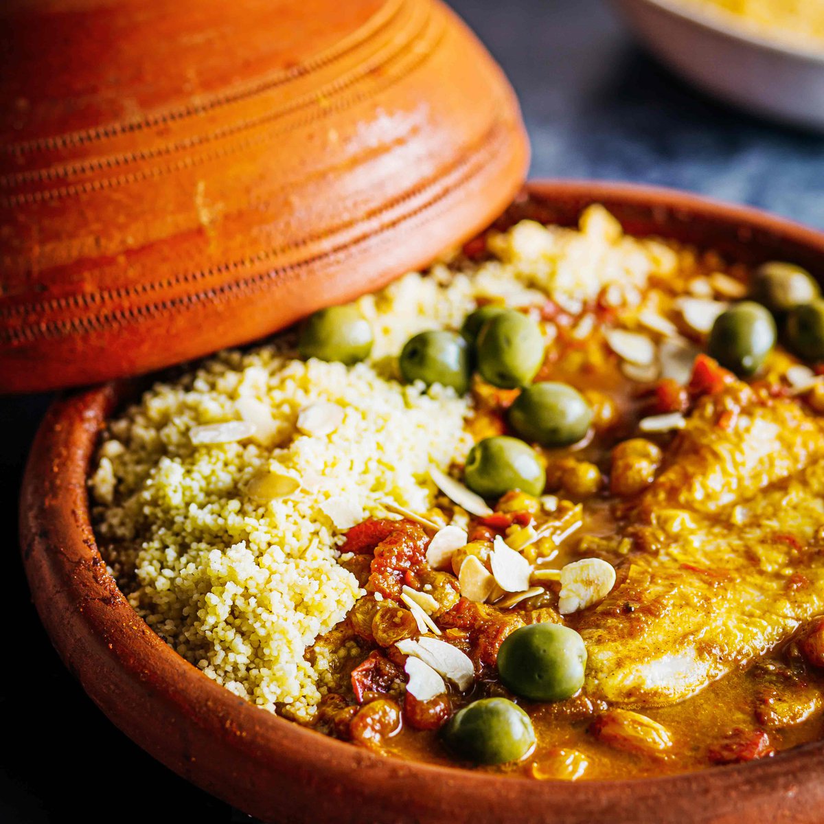 Fish tagine with saffron and toasted almonds recipe Spinneys UAE