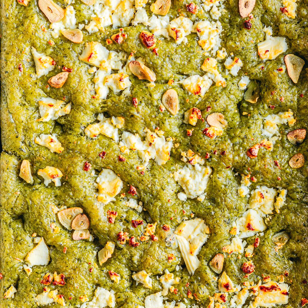 Spinach and feta focaccia
