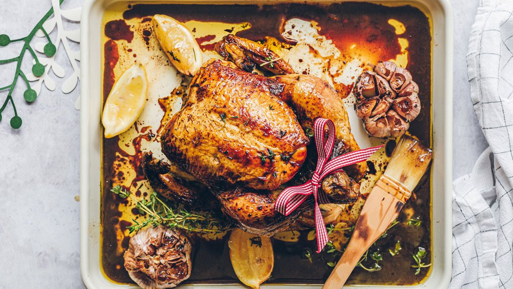 Lemon, garlic and thyme butterroasted chicken recipe Spinneys UAE