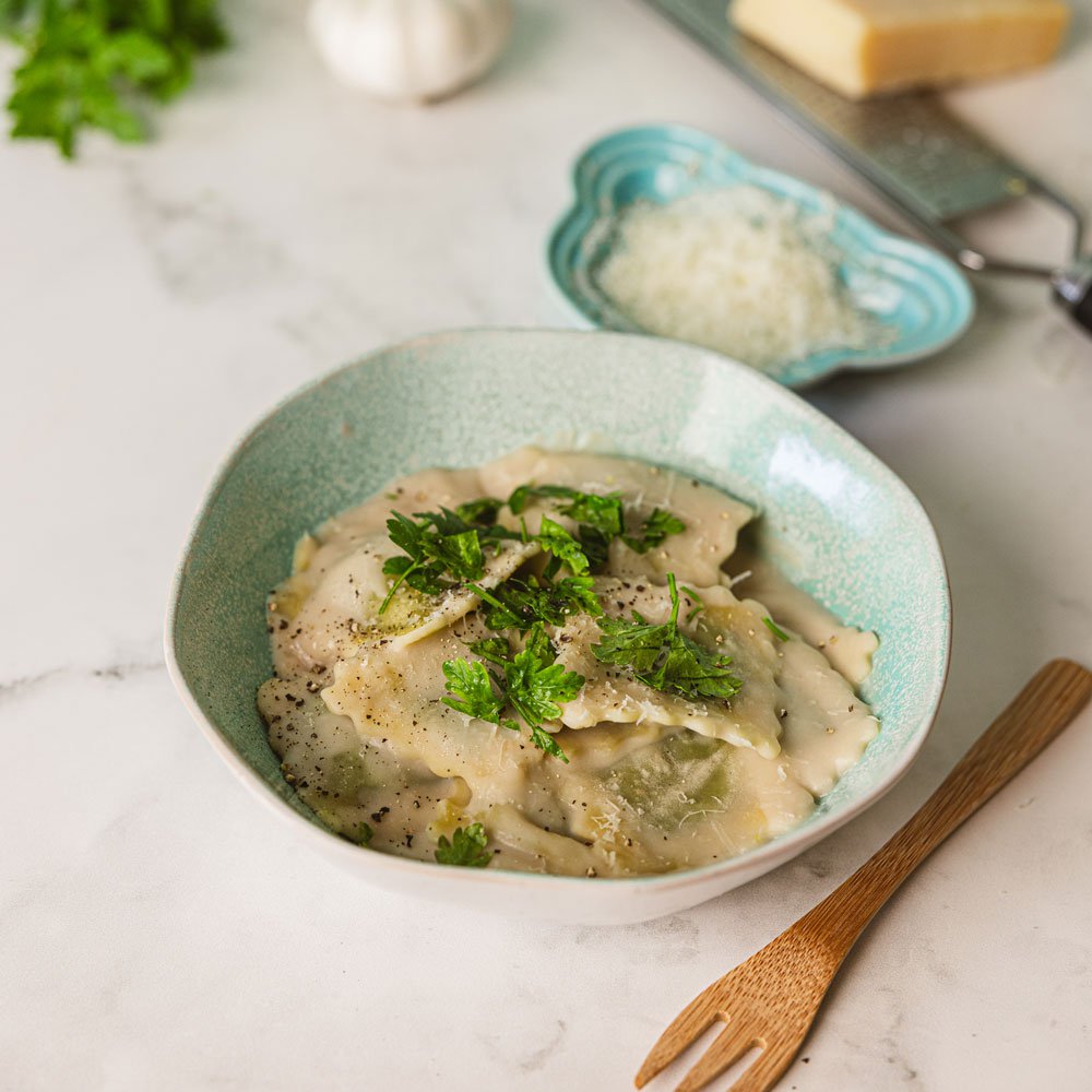 باستا بالفاصولياء والصلصة الكريمية